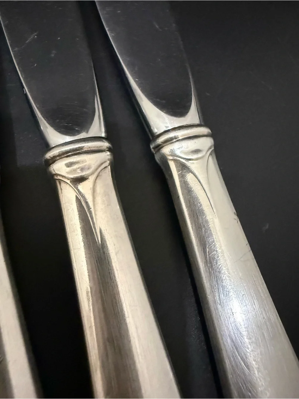 6 Vintage CARTIER Gorham Sterling Silver Gothic Monogram W Hollow Handle Knives